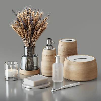 现代麦穗花瓶洗涤用品